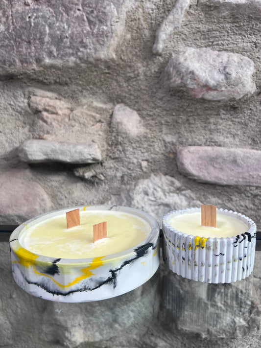 Marble Jesmonite Candle Supreme Gift set - Lavanda