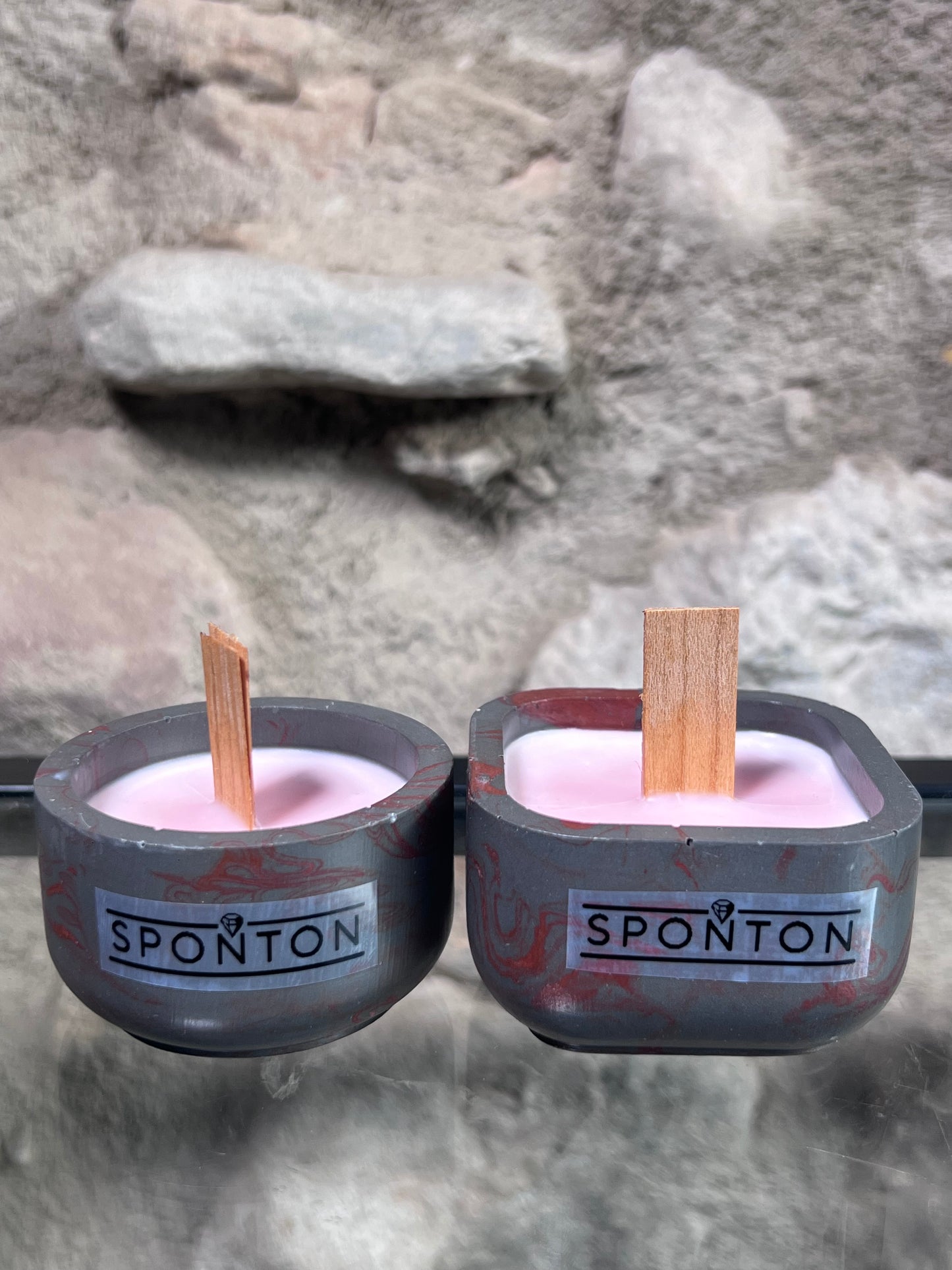 Marble Jesmonite candle Mini Gift set - Cinnamon