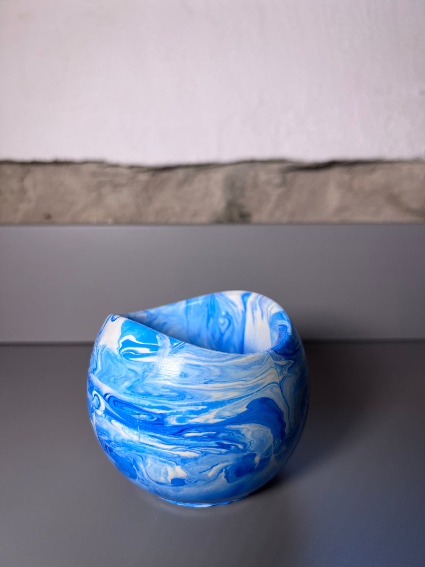 Blue Marble Jesmonite Vessel Gift set