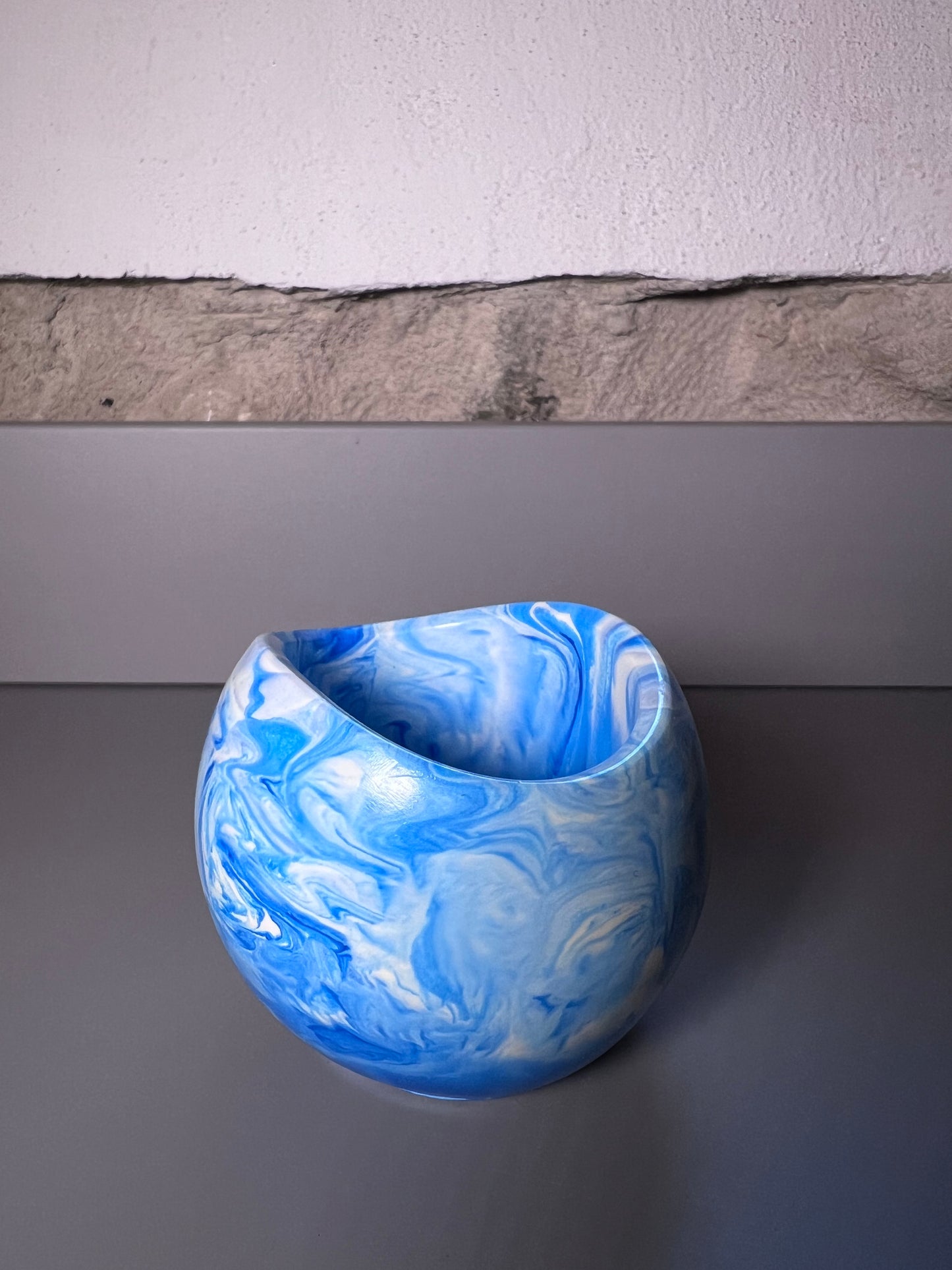 Blue Marble Jesmonite Vessel Gift set