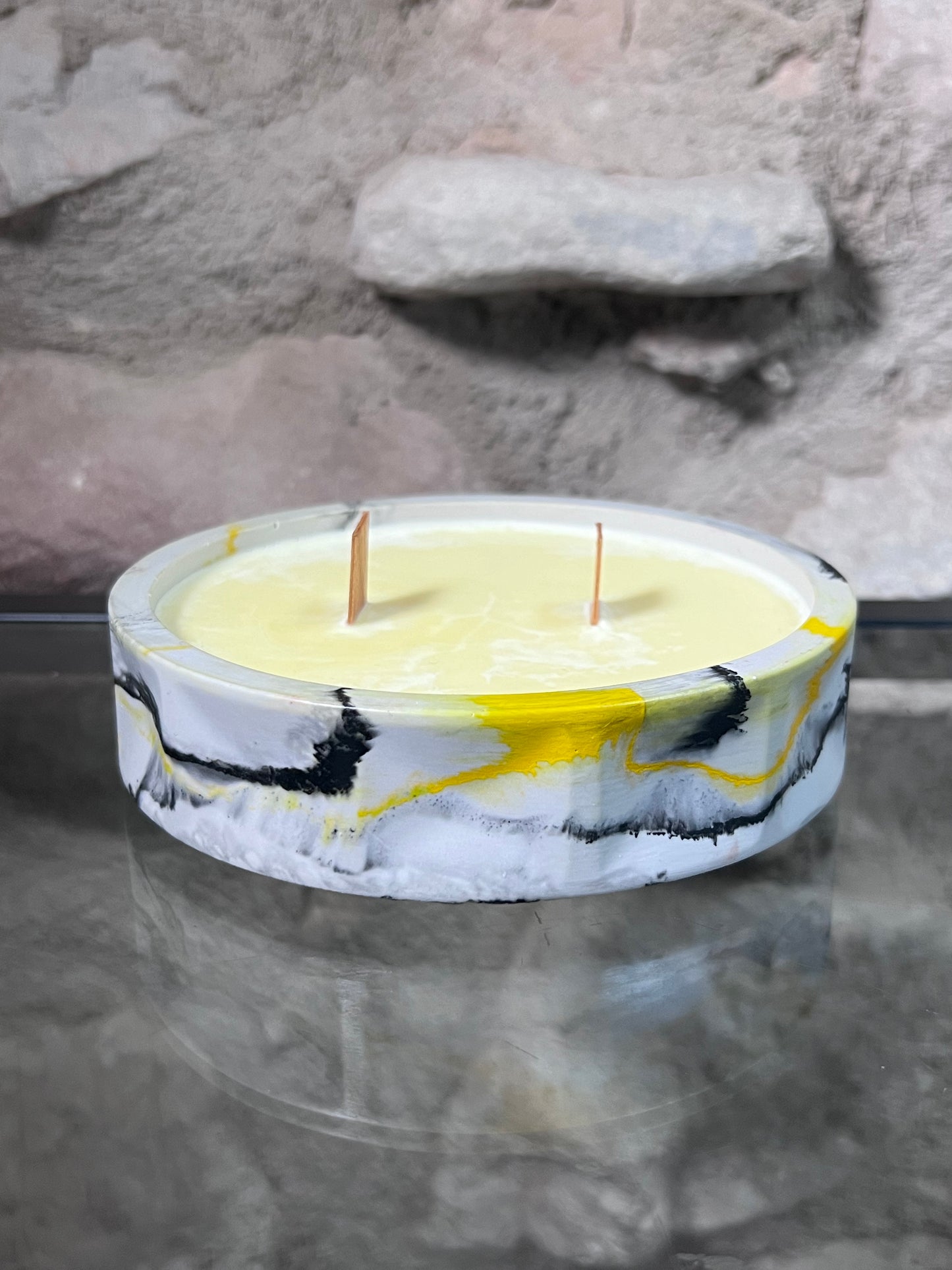 Marble Jesmonite Candle Supreme Gift set - Lavanda