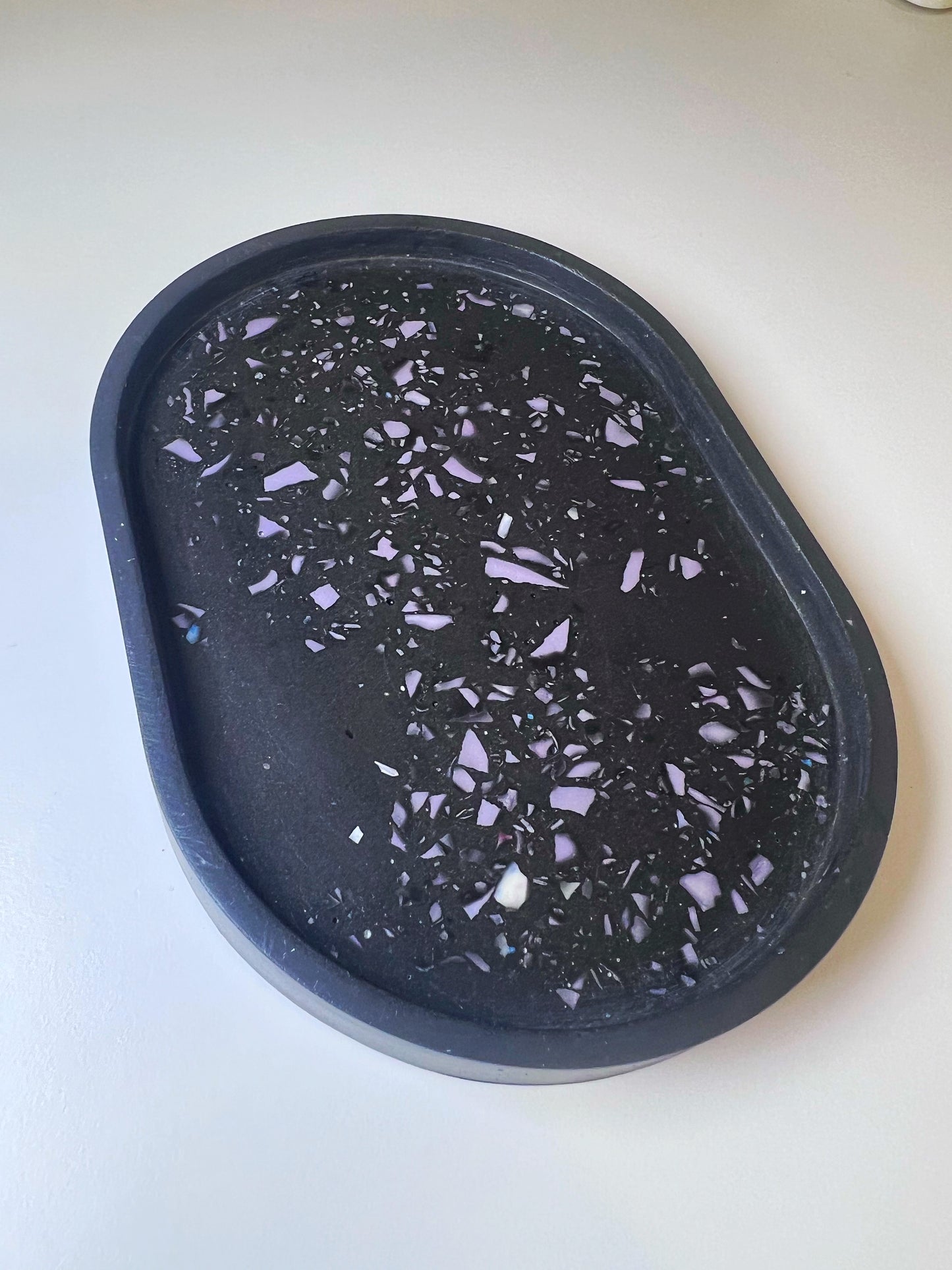 Terrazzo Jesmonite Mini Tray - Black