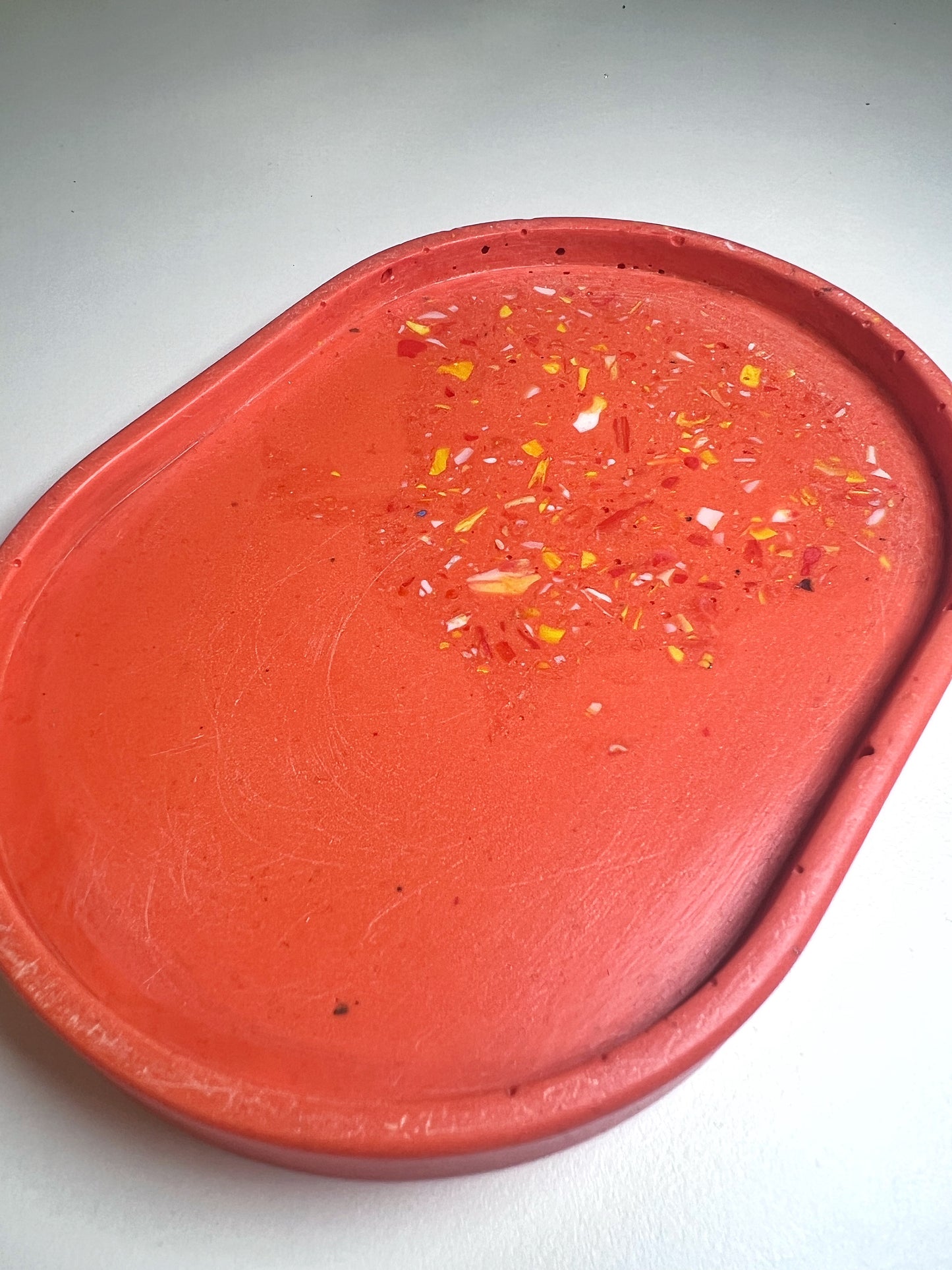 Terrazzo Jesmonite Mini Tray - Orange