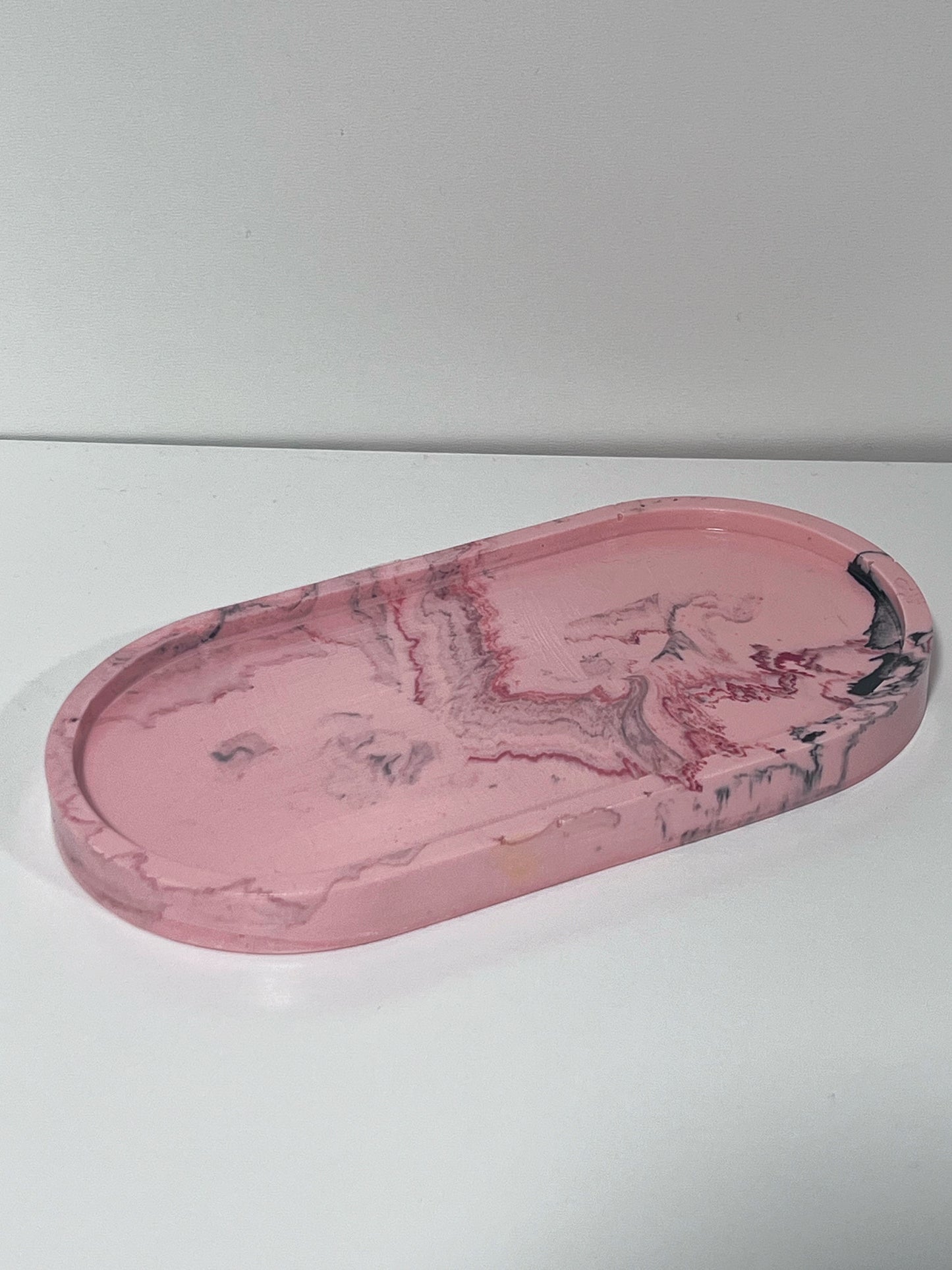 Marble Jesmonite Tray - Pink