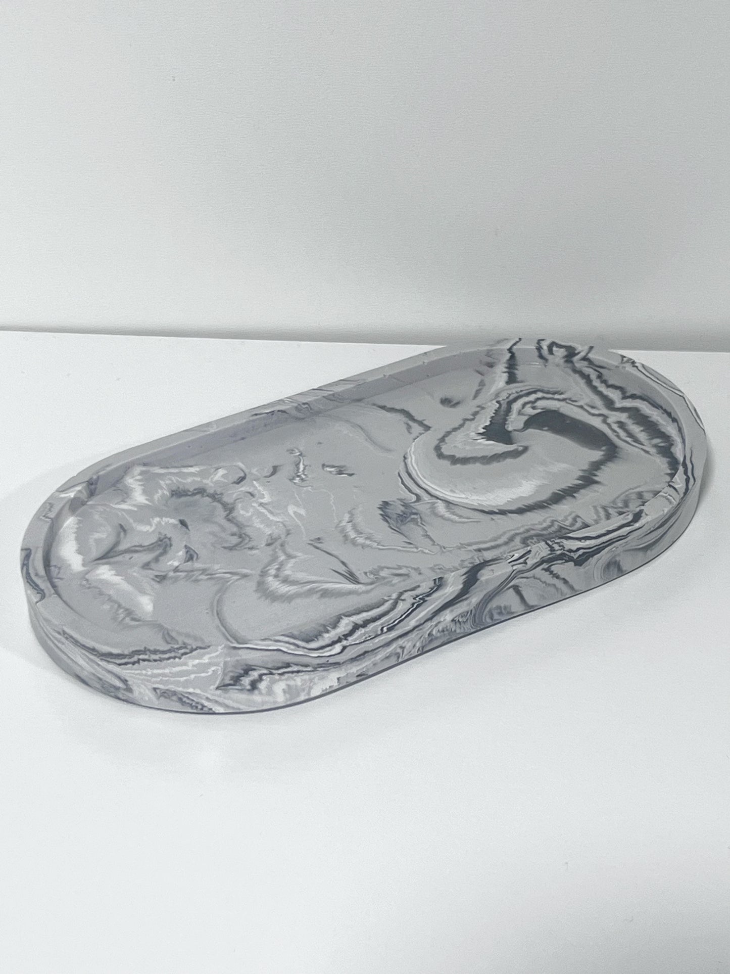 Marble Jesmonite Tray - Grey